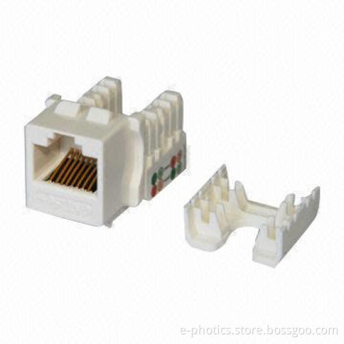 P/N:EP 6kJU 0011101 180-degree UTP Cat.5e Keystone Jack with Insulation Resistance of 500MΩ